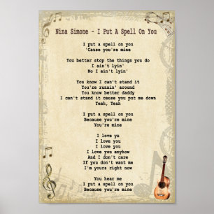 Ik heb je een spelletje gegeven met Lyric Guitar P Poster