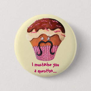 Ik heb je een vraag gesteld Cupcake Ronde Button 5,7 Cm
