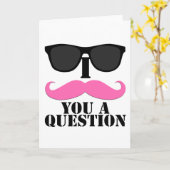 Ik heb je een vraag gesteld roze met zonnebrillen kaart (Gele Bloem)