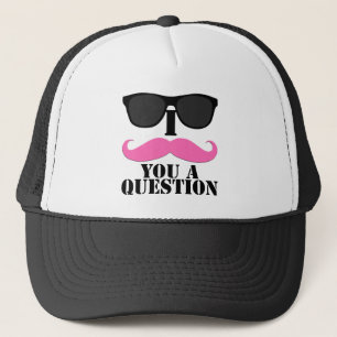 Ik heb je een vraag gesteld roze met zonnebrillen trucker pet