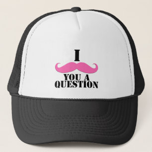 Ik heb je een vraag gesteld roze mustache trucker pet