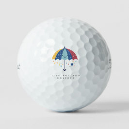 'Ik Heb Je Gedekt' Paraplu Moppig Steunend Golfballen