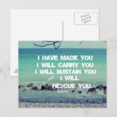 Ik heb je gemaakt, ik zal je bijbelversie dragen briefkaart (Voorkant / Achterkant)