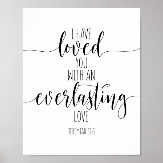 Ik heb je graag een, Jeremiah 31:3. Poster (Voorkant)