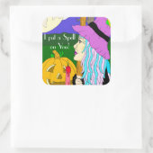 Ik heb je heks Halloween laten zien Vierkante Sticker (Tas)