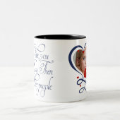 Ik heb je minder gegeten dan andere mensen tweekleurige koffiemok (Center)