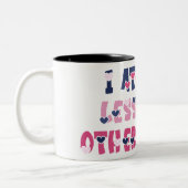 Ik heb je minder gegeten dan andere mensen tweekleurige koffiemok (Links)