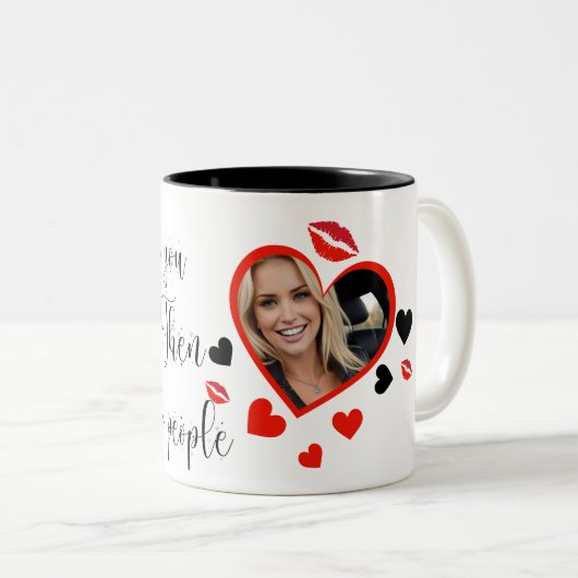 Ik heb je minder gegeten dan andere mensen tweekleurige koffiemok (Voorkant rechts)