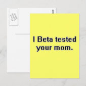 Ik heb je moeder getest. briefkaart (Voorkant / Achterkant)