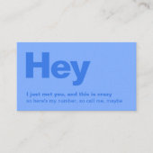 Ik heb je net ontmoet. | Fun Blue Dating Call Me Visitekaartje (Voorkant)