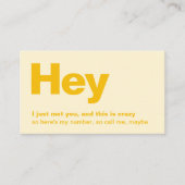 Ik heb je net ontmoet. | Gele deklaag van de vun: Visitekaartje (Voorkant)