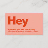 Ik heb je net ontmoet. | Red Pink Dating Call Me Visitekaartje (Voorkant)