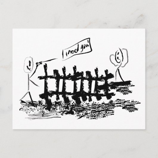 Ik heb je nodig. briefkaart (Voorkant)