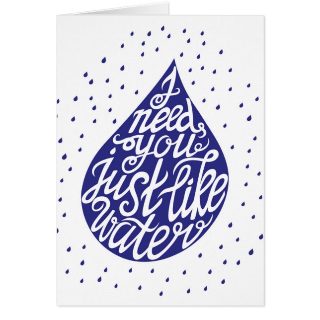 Ik heb je nodig net als water (Voorkant)