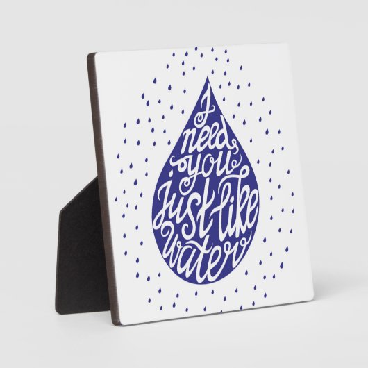 Ik heb je nodig net als water fotoplaat (Voorkant)