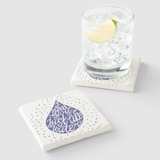 Ik heb je nodig net als water stenen onderzetter (Zijkant)