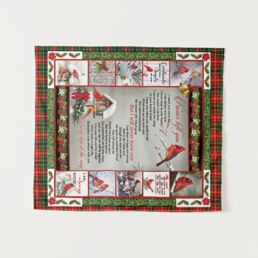 Ik heb je nooit verlaten, kerstkardinaal Kilt Wandkleed (Voorkant (horizontaal))