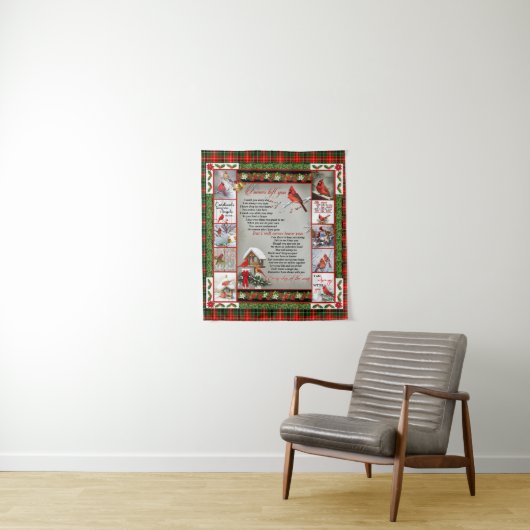 Ik heb je nooit verlaten, kerstkardinaal Kilt Wandkleed (In situ)