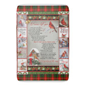 Ik heb je nooit verlaten, kerstkardinaal Quilt Bla Badmat (Voorkant Verticaal)