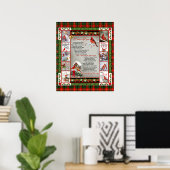 Ik heb je nooit verlaten, kerstkardinaal Quilt Bla Poster (Thuiskantoor)