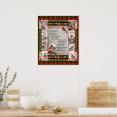 Ik heb je nooit verlaten, kerstkardinaal Quilt Bla Poster (Keuken)