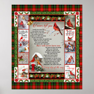 Ik heb je nooit verlaten, kerstkardinaal Quilt Bla Poster