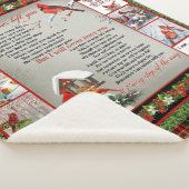 Ik heb je nooit verlaten, kerstkardinaal Quilt Bla Sherpa Deken (3/4)