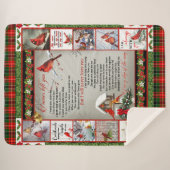 Ik heb je nooit verlaten, kerstkardinaal Quilt Bla Sherpa Deken (Voorkant (horizontaal))