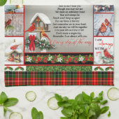 Ik heb je nooit verlaten, kerstkardinaal Quilt Bla Theedoek (Gevouwen)