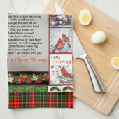 Ik heb je nooit verlaten, kerstkardinaal Quilt Bla Theedoek (Quarter Fold)