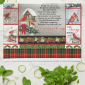 Ik heb je nooit verlaten, kerstkardinaal Quilt Bla Theedoek (Gevouwen)