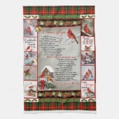 Ik heb je nooit verlaten, kerstkardinaal Quilt Bla Theedoek (Verticaal)