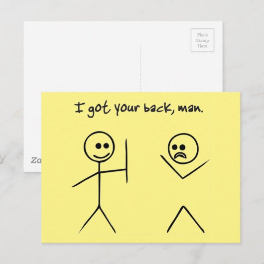 Ik heb je rug. briefkaart (Voorkant / Achterkant)