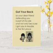 Ik heb je rug een grappig denken van je gedicht kaart (Gele Bloem)