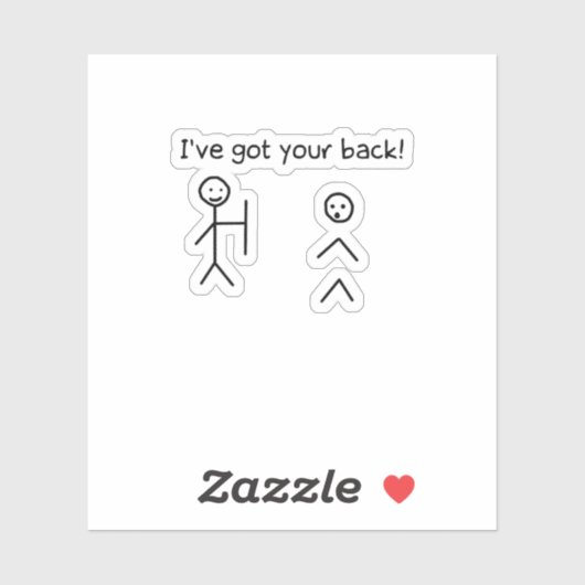 Ik heb je rug grappige stickman meme sticker (Vel)