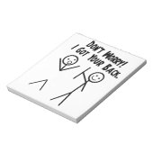 Ik heb je rug, maak je geen zorgen notitieblok (Linkerzijde)