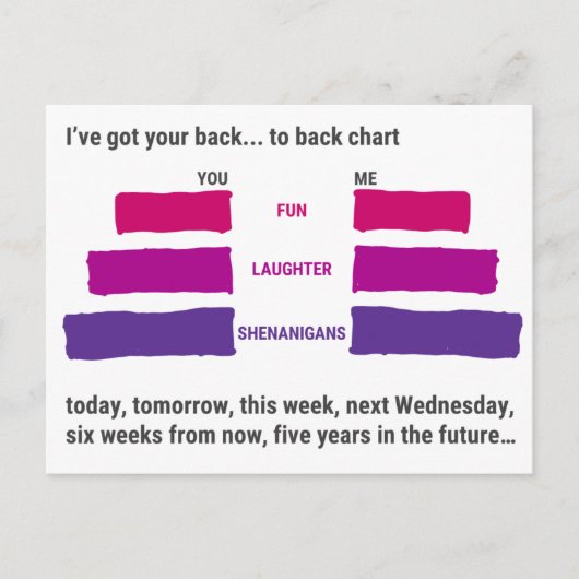 Ik heb je rug... naar terug Briefkaart (Voorkant)