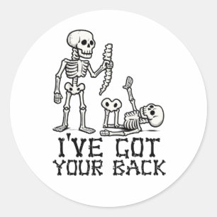 Ik Heb Je Rug Skeletten Wervelkolom Grappige Hallo Ronde Sticker