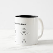 Ik heb je rug. tweekleurige koffiemok (Voorkant rechts)