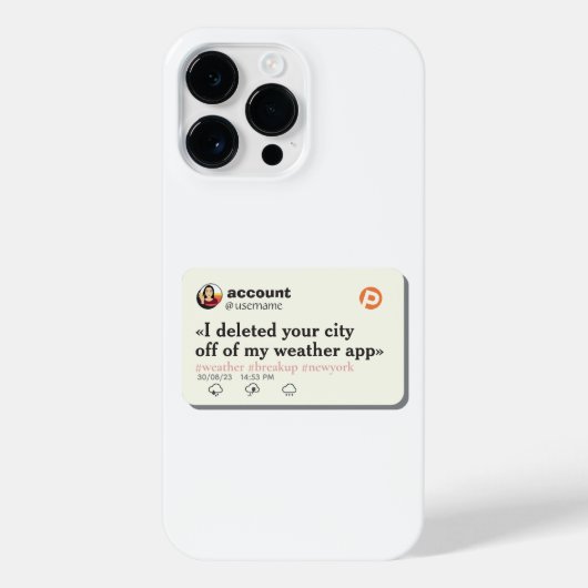 IK HEB JE STAD VERWIJDERD UIT MIJN WEERAPP BEWERKB iPhone HOESJE (Achterkant)