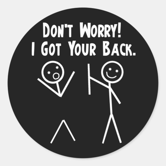 Ik heb je terug! ronde sticker (Voorkant)
