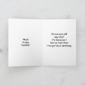 IK HEB JE VERJAARDAG GEMIST, HET SPijt ME Kaart (Binnen)