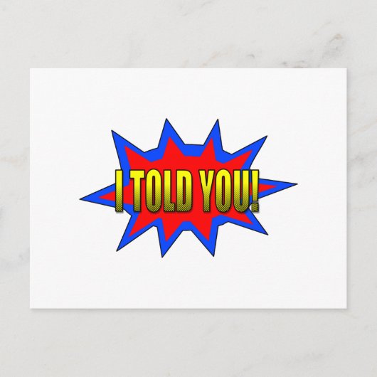 Ik heb je verteld briefkaart (Voorkant)