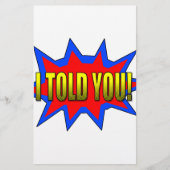 Ik heb je verteld briefpapier (Voorkant)