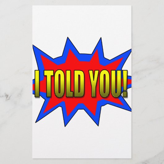 Ik heb je verteld briefpapier (Voorkant)