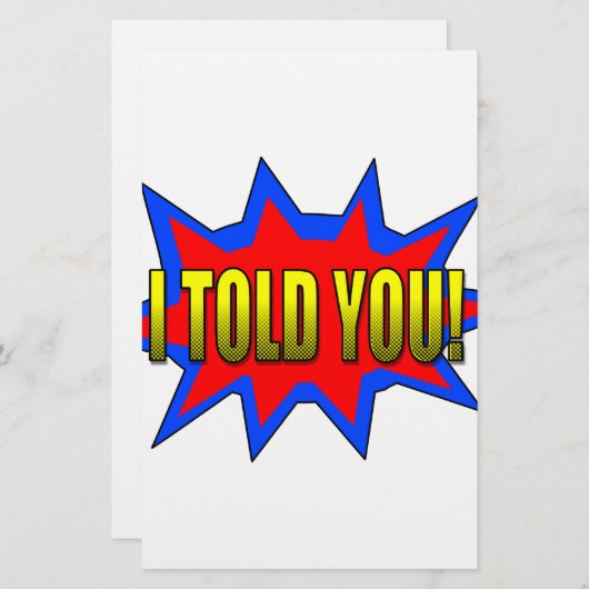 Ik heb je verteld briefpapier (Voorkant / Achterkant)