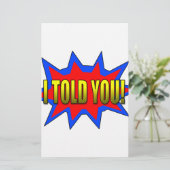 Ik heb je verteld briefpapier (Staand voorkant)