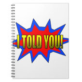 Ik heb je verteld notitieboek (Voorkant)