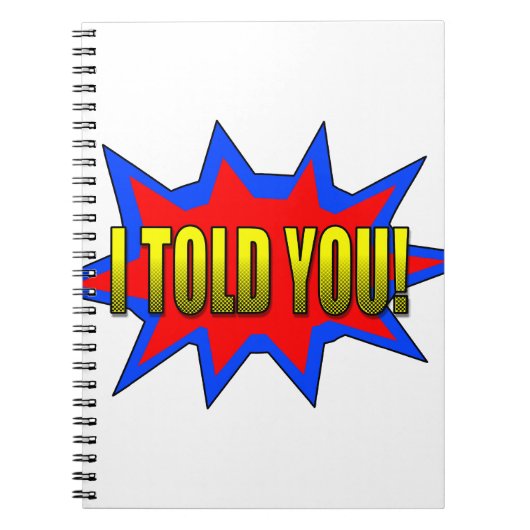 Ik heb je verteld notitieboek (Voorkant)