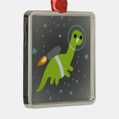 "Ik heb Jetpack!" Flying Brontosaurus met Jetpack Metalen Ornament (Rechts)